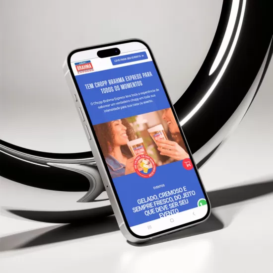 Versão mobile do site Brahma Express Curitiba, desenvolvida pela Agência Kanka