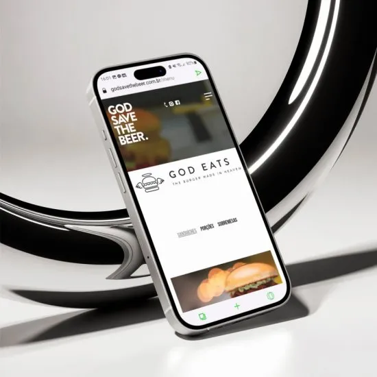 Versão mobile do site God Save The Beer, desenvolvida pela Agência Kanka