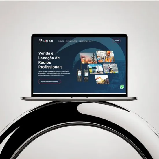 Versão para desktop do site Lithus, layout responsivo criado pela Agência Kanka