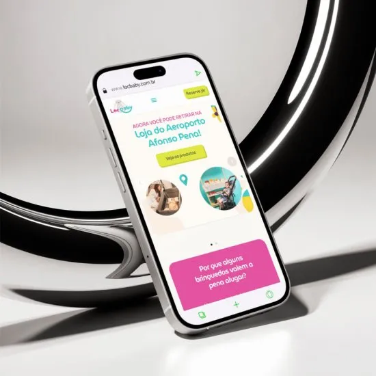 Versão mobile do site Locbaby, desenvolvida pela Agência Kanka