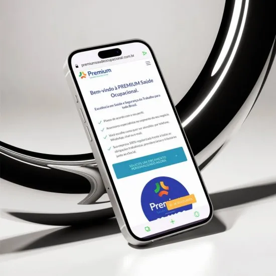 Versão mobile do site Premium Saúde Ocupacional, desenvolvida pela Agência Kanka