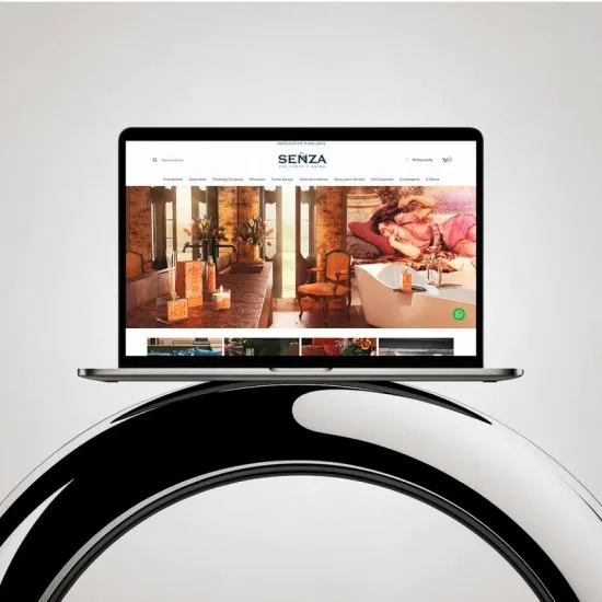 Versão para desktop do site Senza, layout responsivo criado pela Agência Kanka