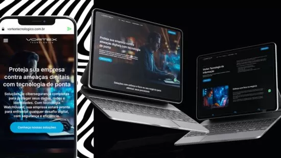 Site desenvolvido para Vortex Tecnológico pela Agência Kanka – imagem de capa