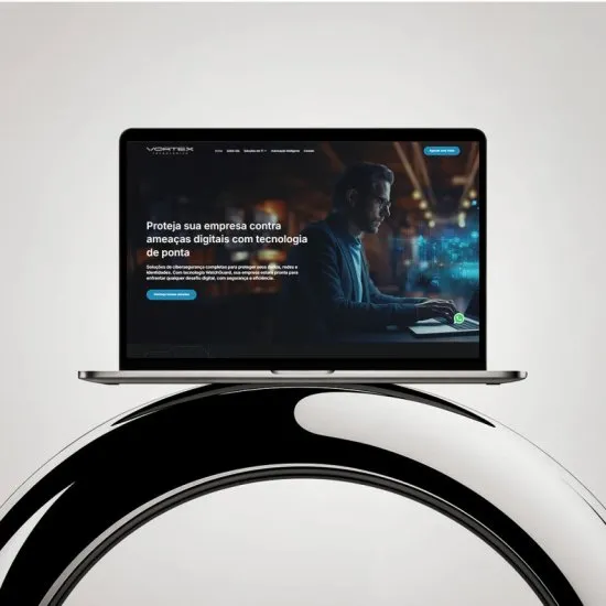 Versão para desktop do site Vortex Tecnológico, layout responsivo criado pela Agência Kanka